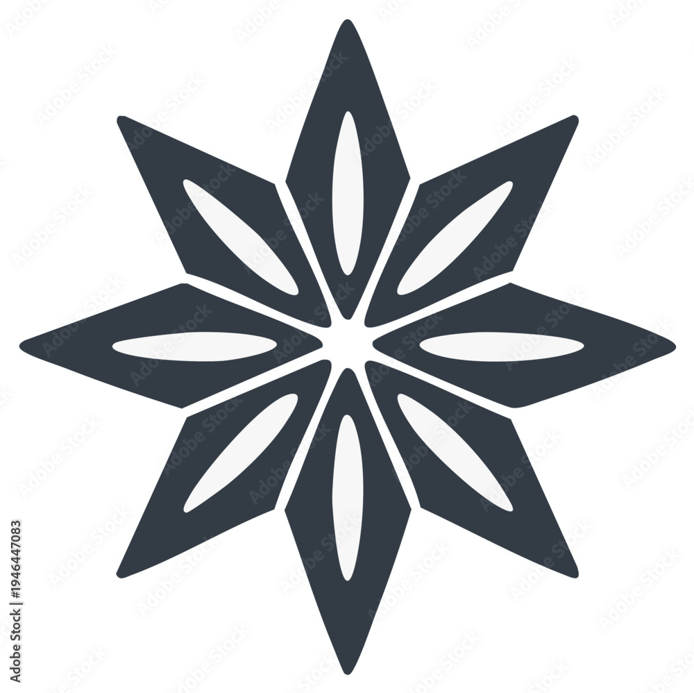 Obraz premium Stylized Star Anise Spice Shape