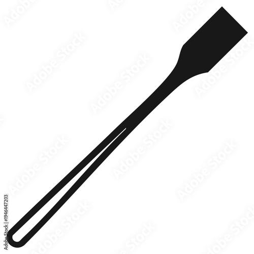 Simple black silhouette icon of a kitchen spatula or paddle for cooking
