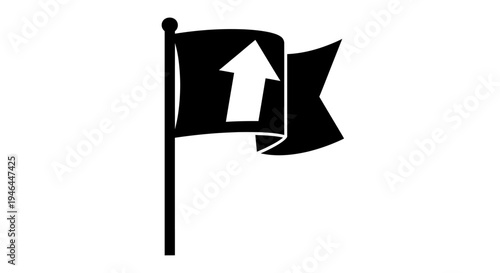 Black Flag with White Arrow Up.