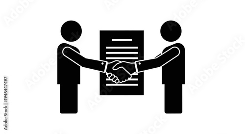 Two business people shaking hands agreement.