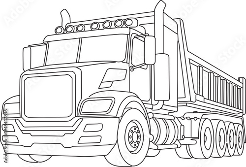 Dump truck lineart