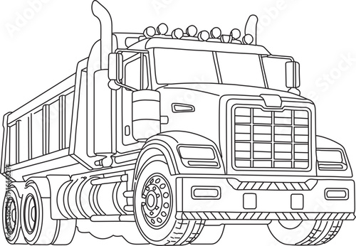 Dump truck lineart