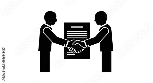 Two businessmen shaking hands in agreement.