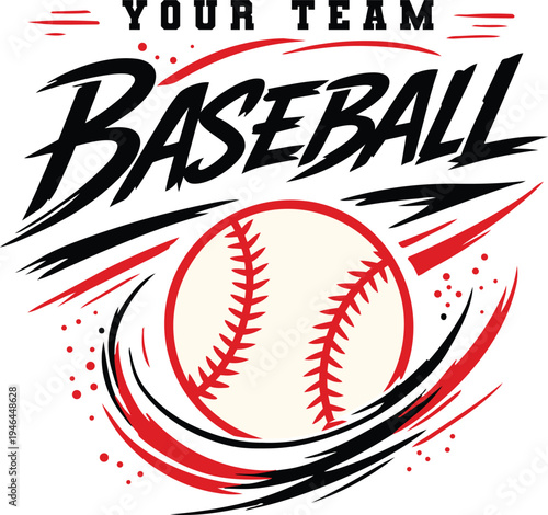 Baseball Team T-shirt with crossed bats and ball, vector illustration for t-shirts, mugs, crafts, and digital download.
