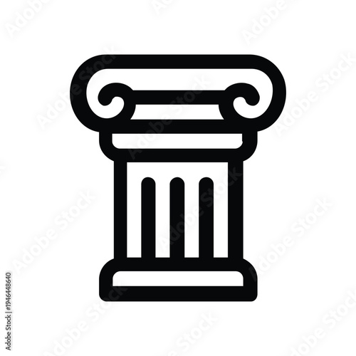Ancient Column Architecture Line Icon