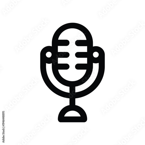 Microphone Audio Recording Line Icon