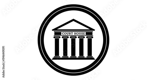 Black and white court house logo.