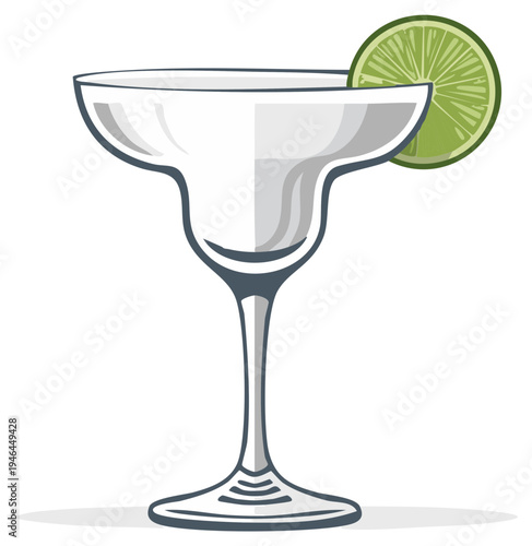 Classic Margarita Glass with Lime Slice