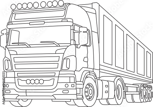 Dump truck lineart