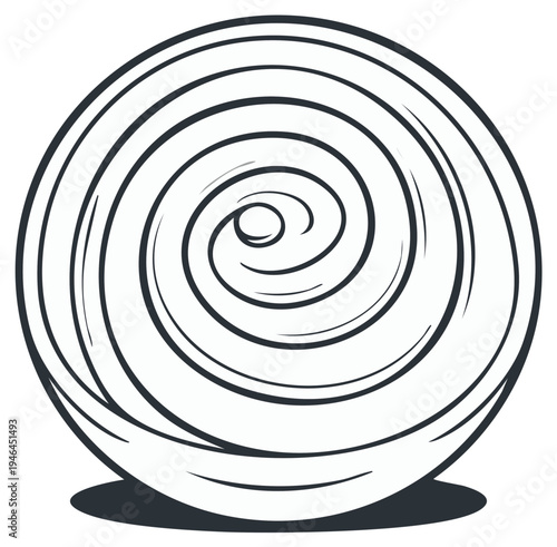 Abstract Swirl Pattern Circular Design Stylized Vortex Motion Graphic Element