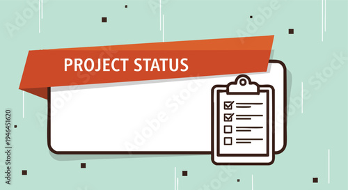 Project Status. Checklist Illustration. Flat Design Vector. Business Planning. Task Management.
