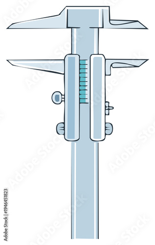 Vernier Caliper Measuring Device Hand Tool Simple Vector Illustration