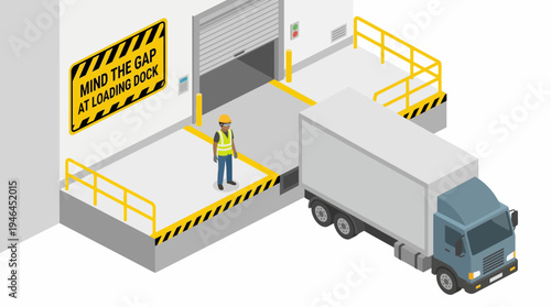 Worker standing beside a loading dock.