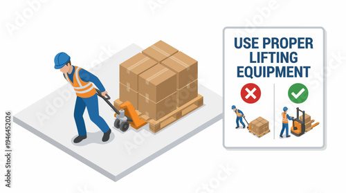 Proper lifting techniques for warehouse workers.