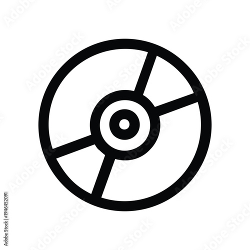 Compact Disc Media Line Icon