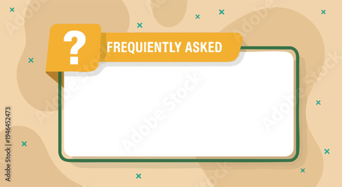 Frequently Asked Questions Banner. FAQ Template. Flat Design Illustration. Help Section Layout.