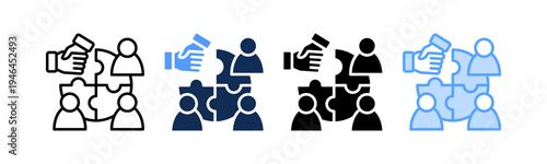 Political Cooperation Icon Multiple Style