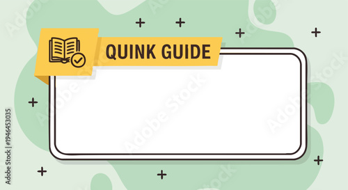 Quink Guide Banner. Educational Information Template. Flat Vector Illustration. Digital Graphic Resource.