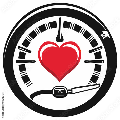 Heartbeat Gauge Showing High Intensity Levels and Vital Signs