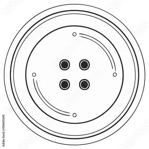 Button Illustration Simple Design Decorative Element Circular Shape