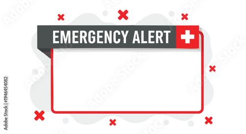 Emergency Alert Banner. Graphic Element. Flat Design. Clean. Notification Template.