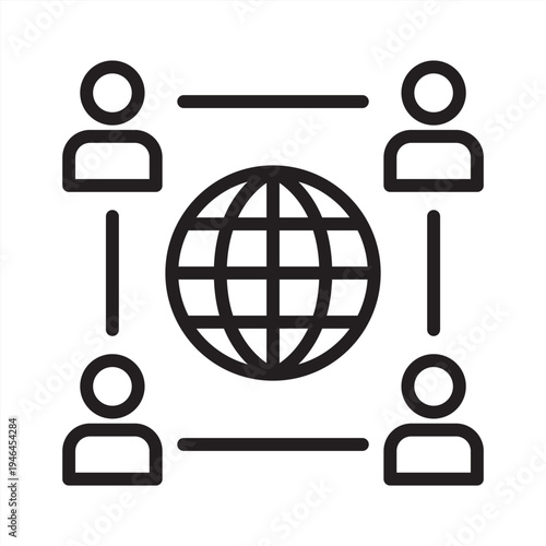 Diversity icon. International community. Icon symbol for diversity, inclusion, global, multicultural, community, people, equality, unity, worldwide, connection. Vector illustration