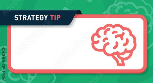 Strategy Tip Brain Icon. Business Concept. Flat Graphic. Educational Illustration.