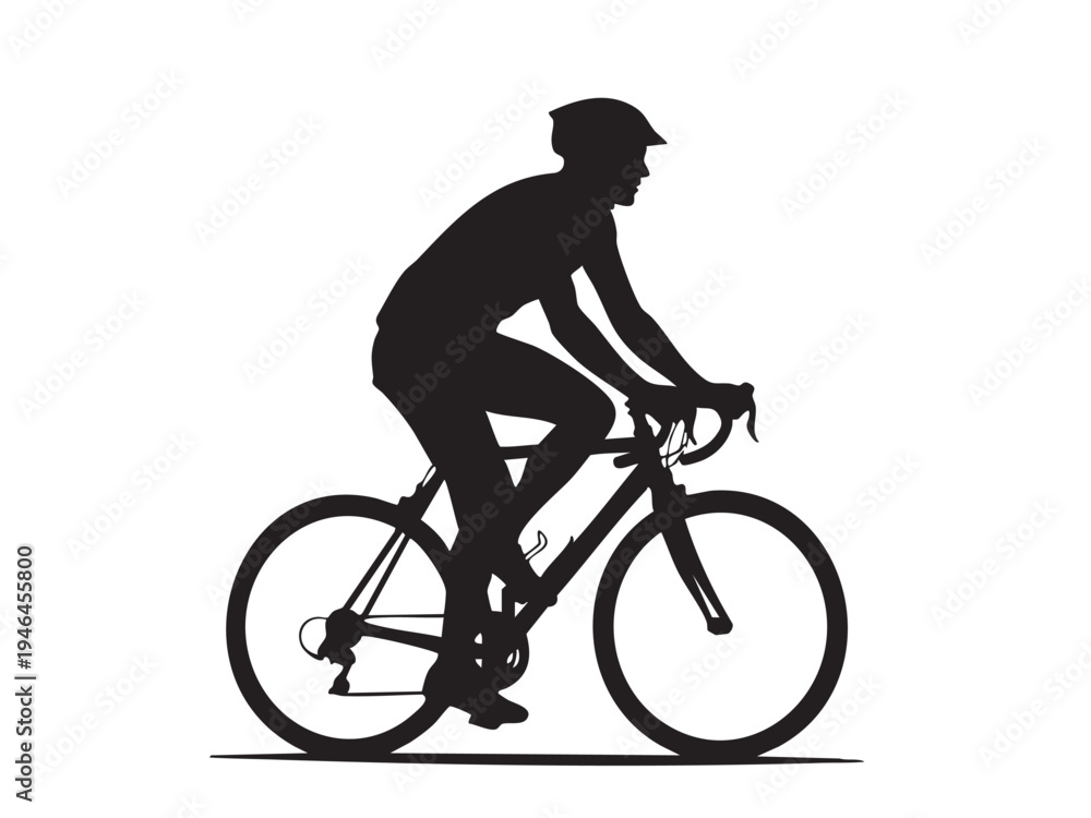 Obraz premium Cycling Silhouette Vector Cyclist, Biking Mountain, Racing, Leisure Adventure Vectors