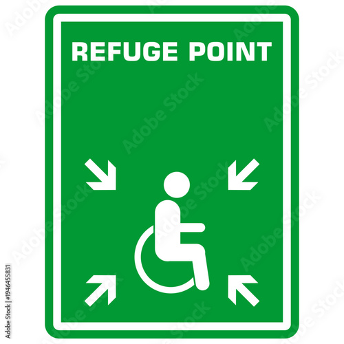 Refuge Point, green sign vector