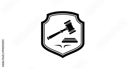 Gavel and sound block icon.