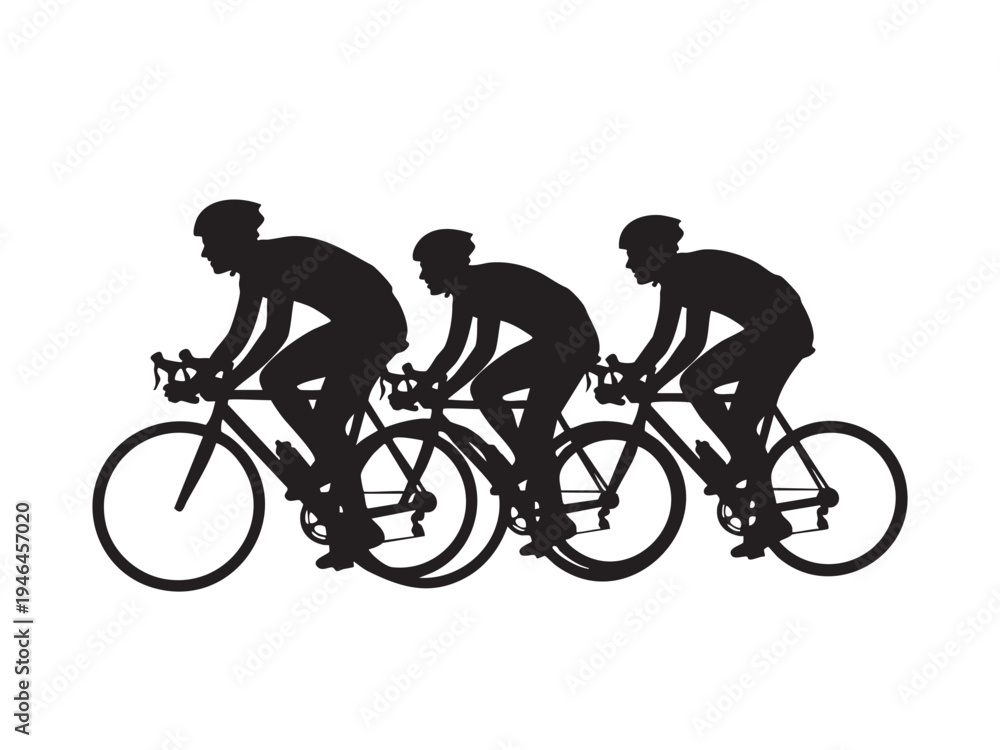 Fototapeta premium Cycling Silhouette Vector Cyclist, Biking Mountain, Racing, Leisure Adventure Vectors