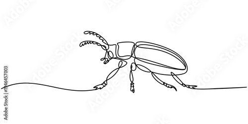 pest insect crawling continuous one line drawing, continuous line cockroach. pest cockroach drawn in one line. single line vector illustration, cockroach one line drawing, Cockroach continuous line