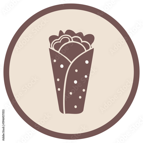 Shawarma Flat Vector Illustration: Fast food, Wrap, Pita, Kebab, Dinner, Meal, Cuisine
