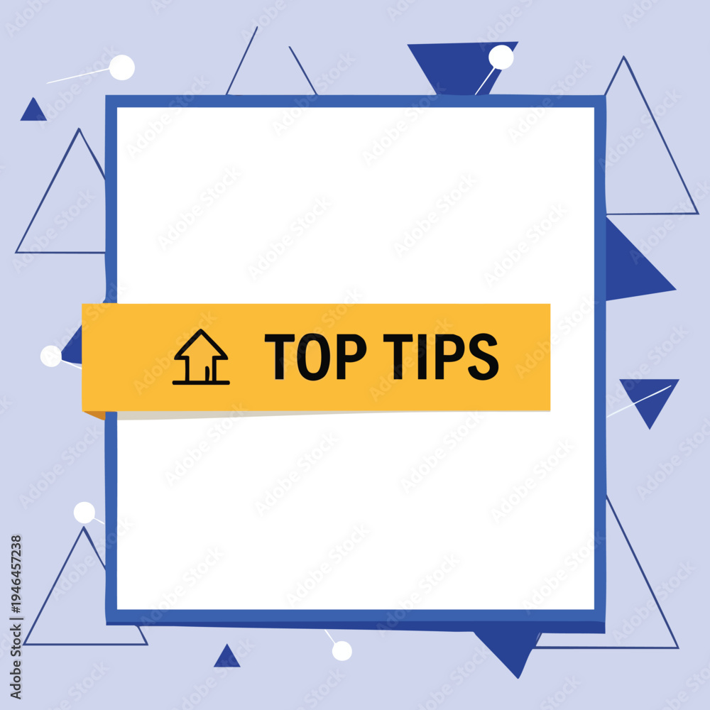 Fototapeta premium Top Tips banner background. Advice graphic template. Modern information design element.
