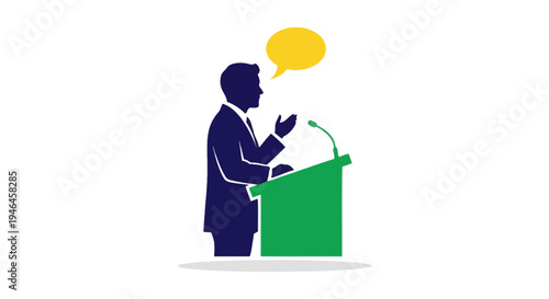 Businessman Speaking at a Podium.