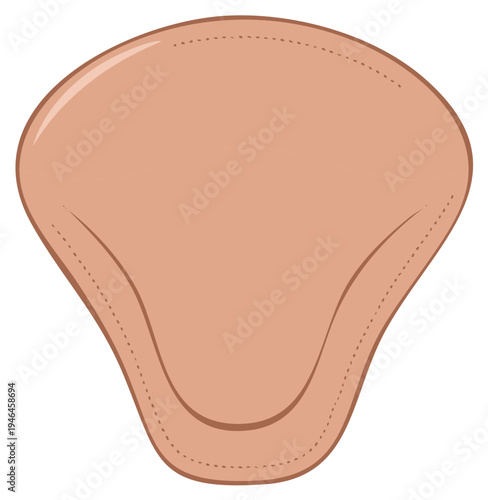 Abstract organic shape with smooth curves and stitching detail