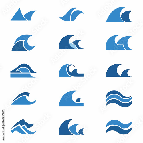 Collection Of Stylized Wave Icons