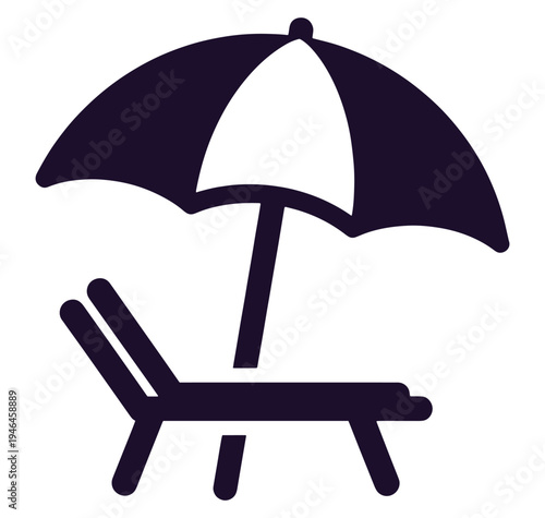 beach chair and umbrella for summer vacation relaxation outdoor activities
