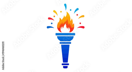 Illustration of a blue torch.