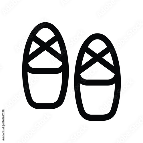 Ballet Shoes Dance Performance Line Icon