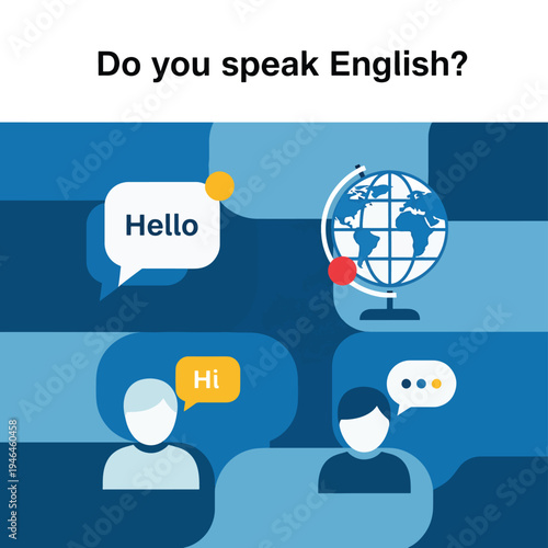 Language Learning Concept with Speech Bubbles and Globe