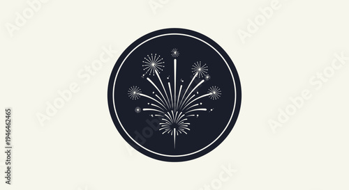 Fireworks Design on Black Background.