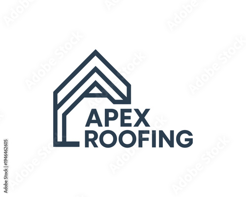 Roof minimal flat home builder branding mark