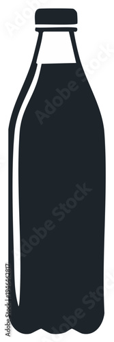 Black silhouette icon of a plastic soda or water bottle