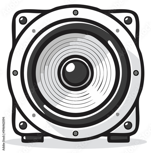 Retro Loudspeaker Illustration Sound System Component Vintage Music Element