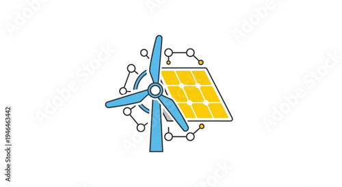 Wind turbine with solar panel energy.