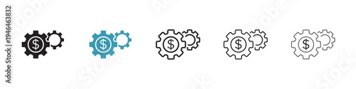 Money processes icon in flat style. Basic vector symbol illustration