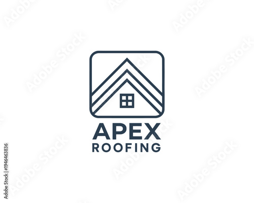 Roof flat design neighborhood housing project vector icon