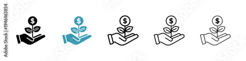 Money tree icon in flat style. Basic vector symbol illustration