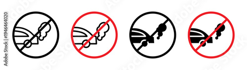No exhaust gases sign in flat style. Basic vector symbol illustration